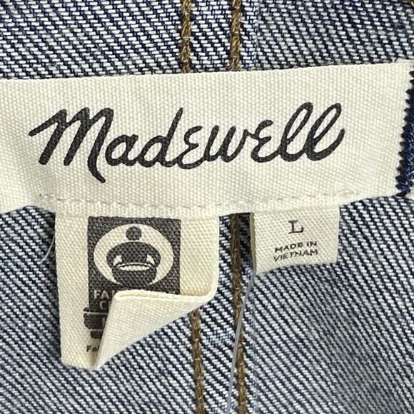 NWT MADEWELL Stovepipe Overalls Women Large Cosman Wash Blue Denim Skinny Jeans - Picture 11 of 13